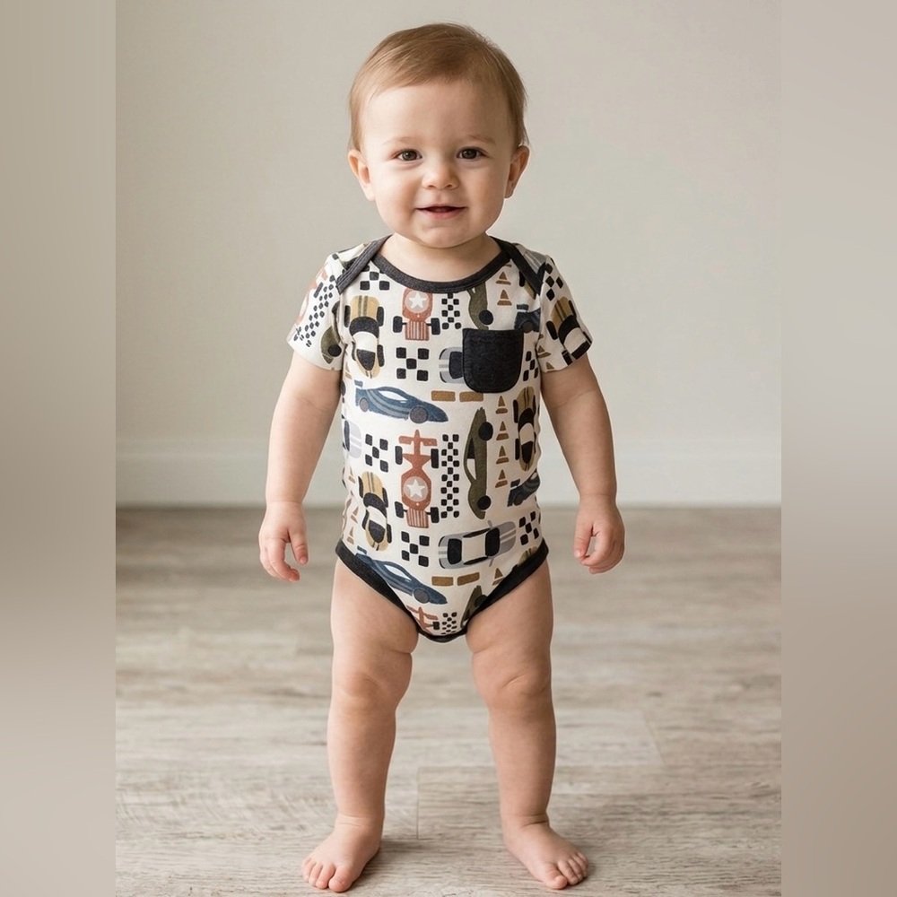 🌞Little Sleepies "Fast Lane" Pocket Bodysuit